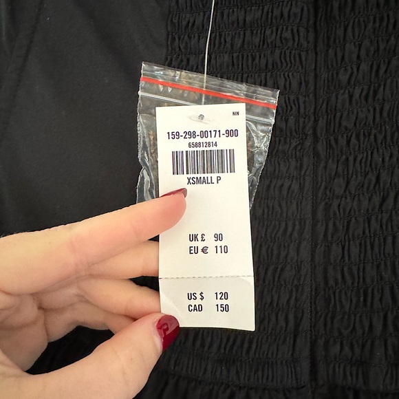 NWT Abercrombie & Fitch Black Drop-waist Strapless Maxi Dress in Black, Size XSP - Picture 7 of 8